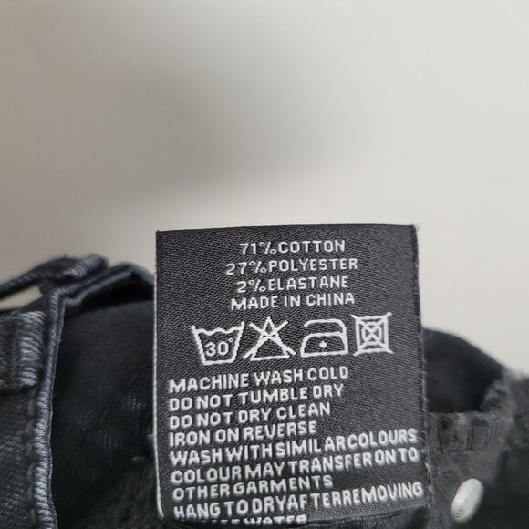 Killstar Trash Talk Skinny Jeans O-Ring Fishnet Distressed Goth Black Size XS - Picture 13 of 15